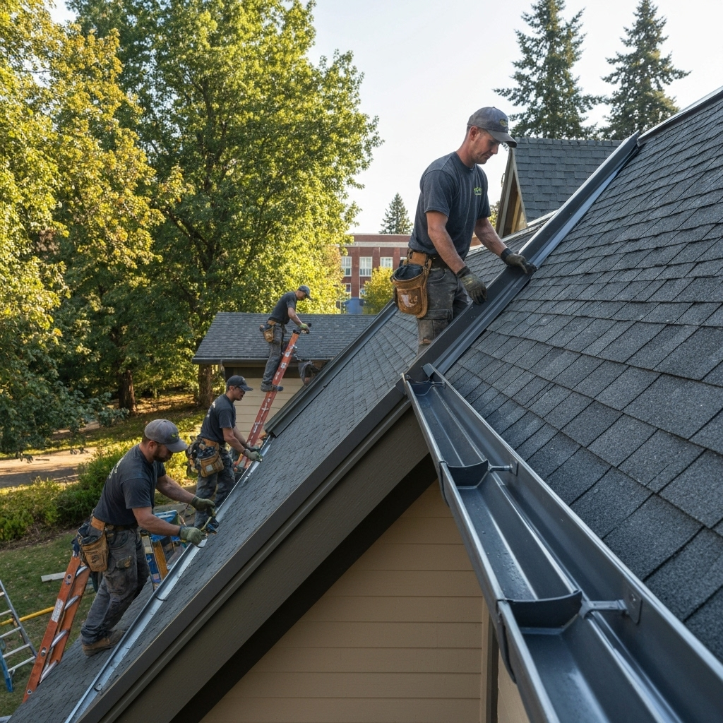 Professional gutter installation and repair services in Cheney, Washington near WSU campus and downtown historic district